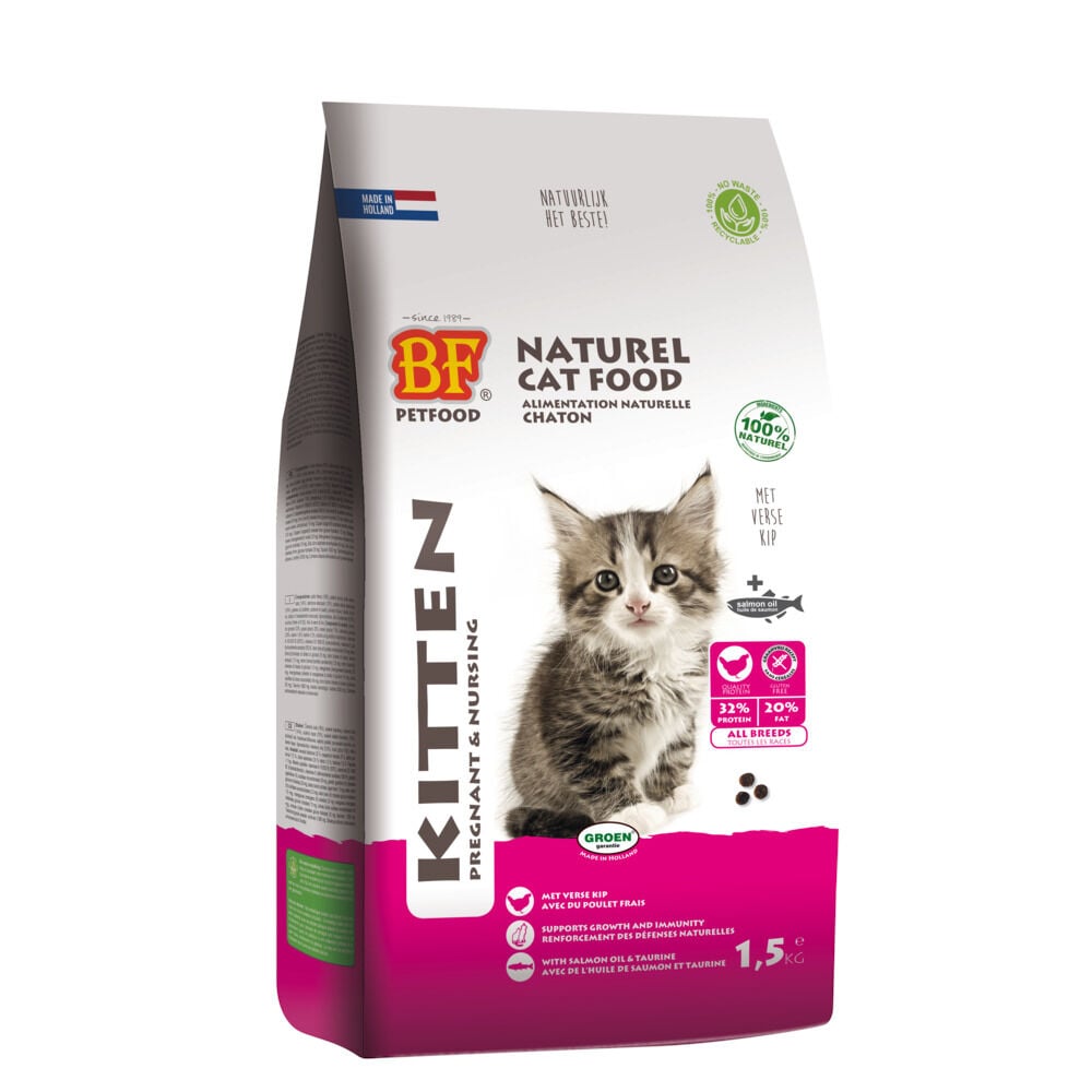 BF Petfood Kitten Pregnant & Nursing - Kattenvoer - 1.5 Kilogram - zalm, kip