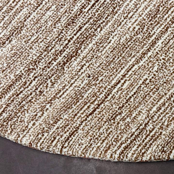 Rond wollen vloerkleed - Pedro Donkerbruin | Gemêleerd design