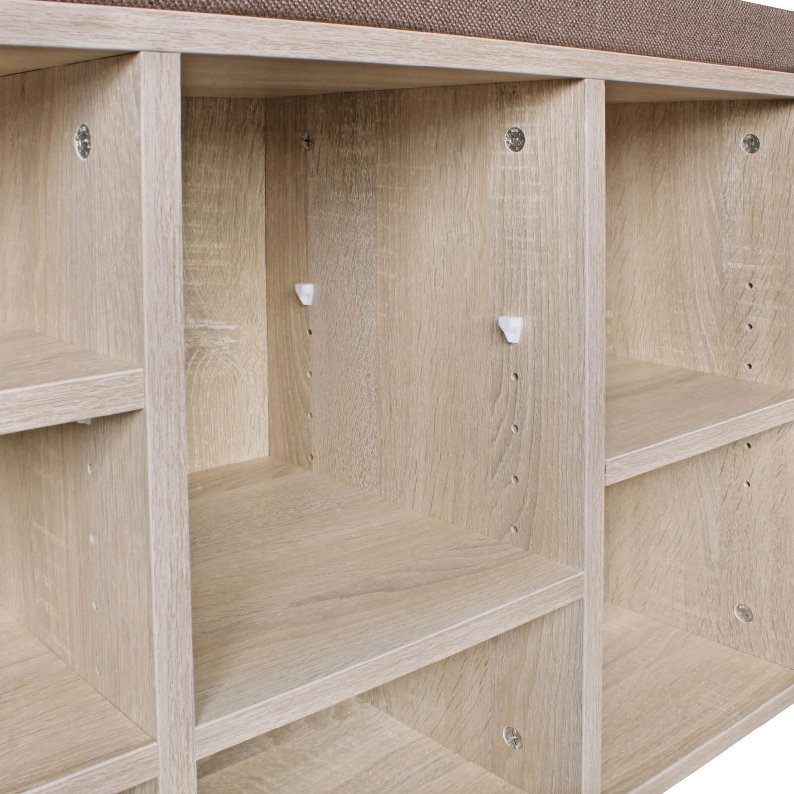 Garderobenbank Atony 103 x 53 cm braun/Sonoma Eiche Dekor