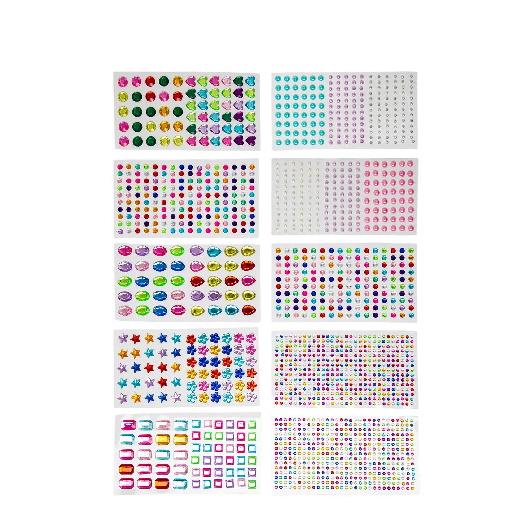 3D Sticker im Edelstein Look Selbstklebende Perlen DIY Bastel Steine - Bunt