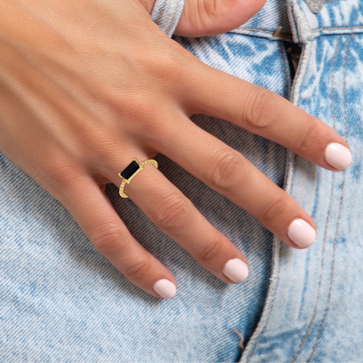 Bague ajustable SC Bohème ornée d'un Cristal scintillant