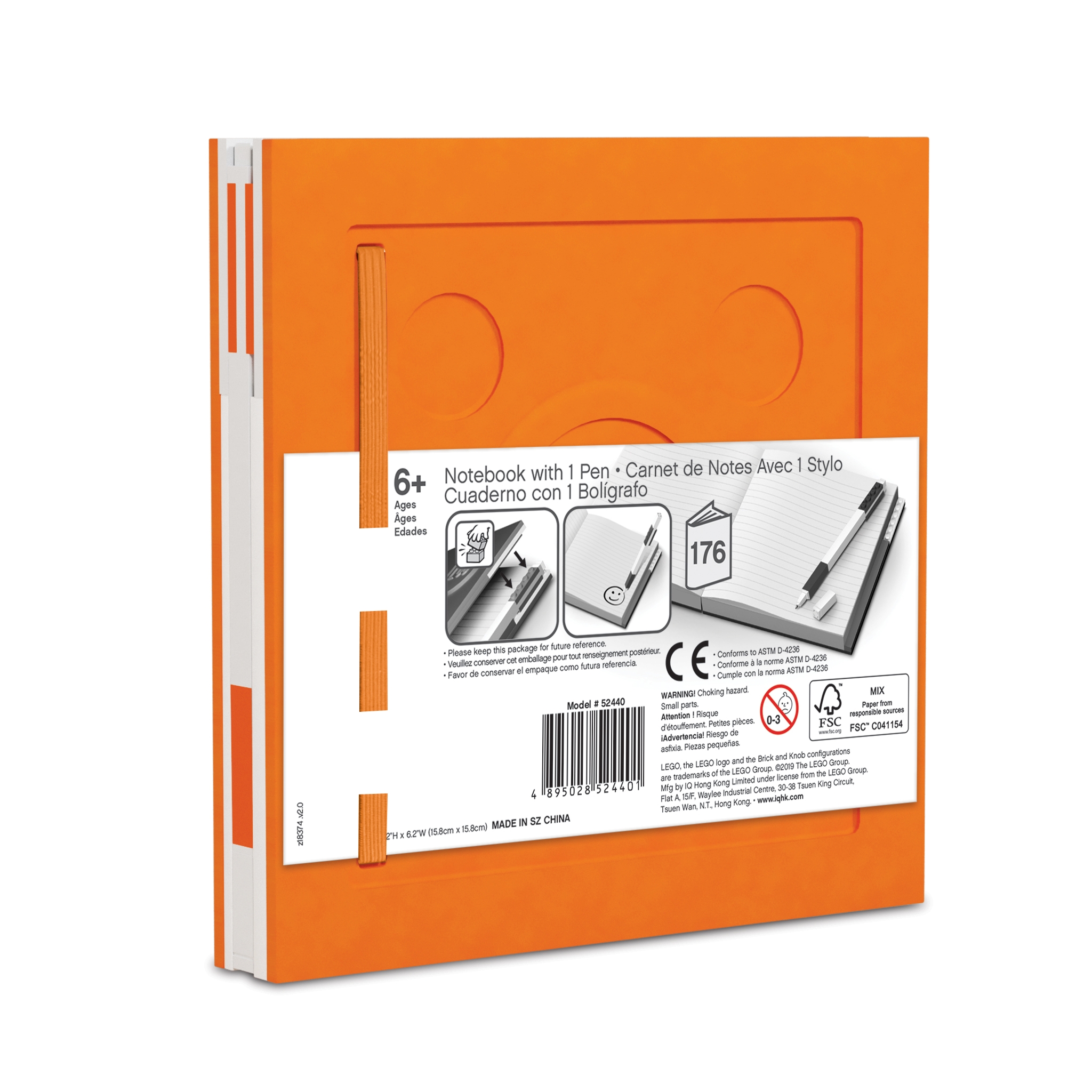Caderno e caneta de tinta gel – laranja 5007240