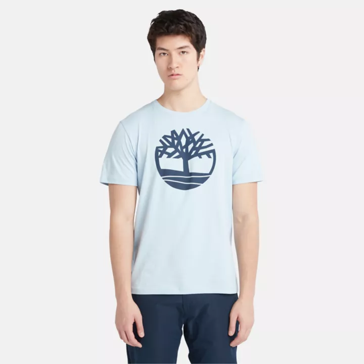T-shirt à logo arbre Kennebec River pour homme en bleu clair