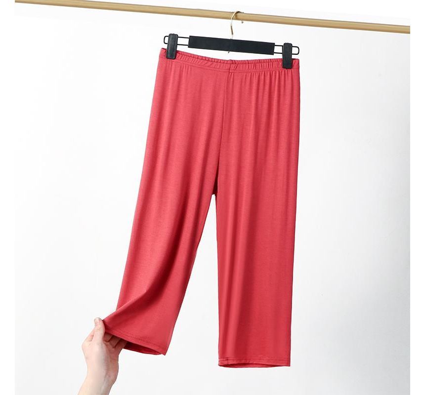 KUMI - Effen Capri-joggingbroek met elastische taille