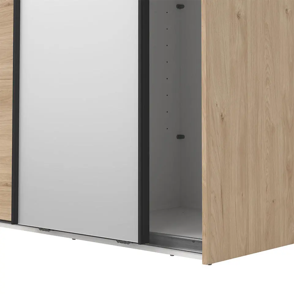 Hioshop Como schuifdeurkast 2 deuren 120x220cm eikdecor