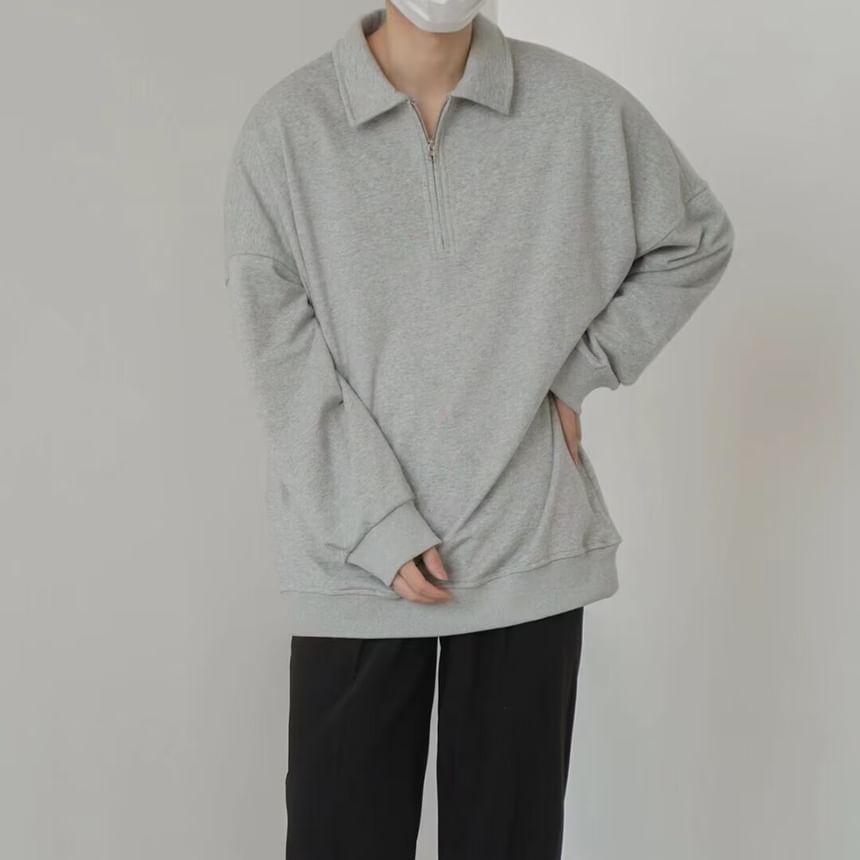 GRAYCIOUS - Sweatshirt met kraag en halve rits