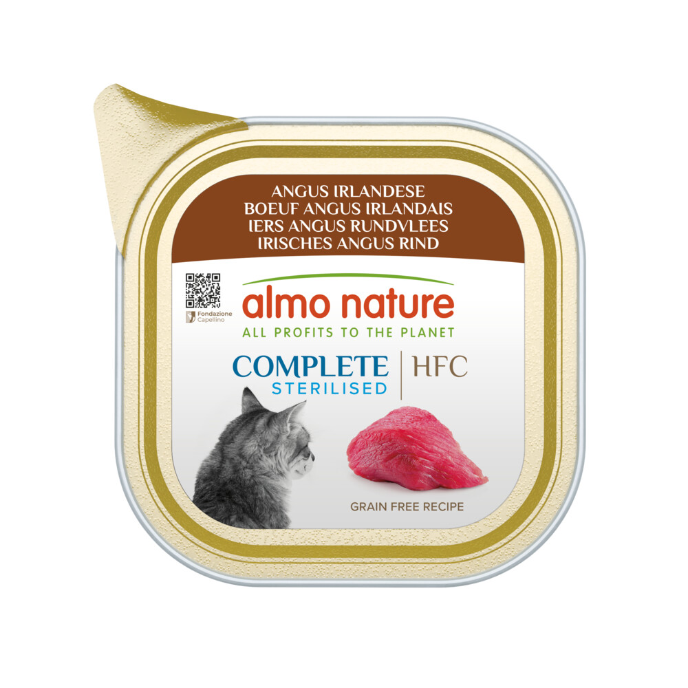 17x Almo Nature HFC Alu Kattenvoer Nat Blikje Angus Rund85 gr