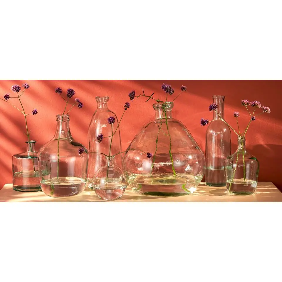 Mica Decorations Vaas Diego - flessenhals - gerecycled glas - 42 cm