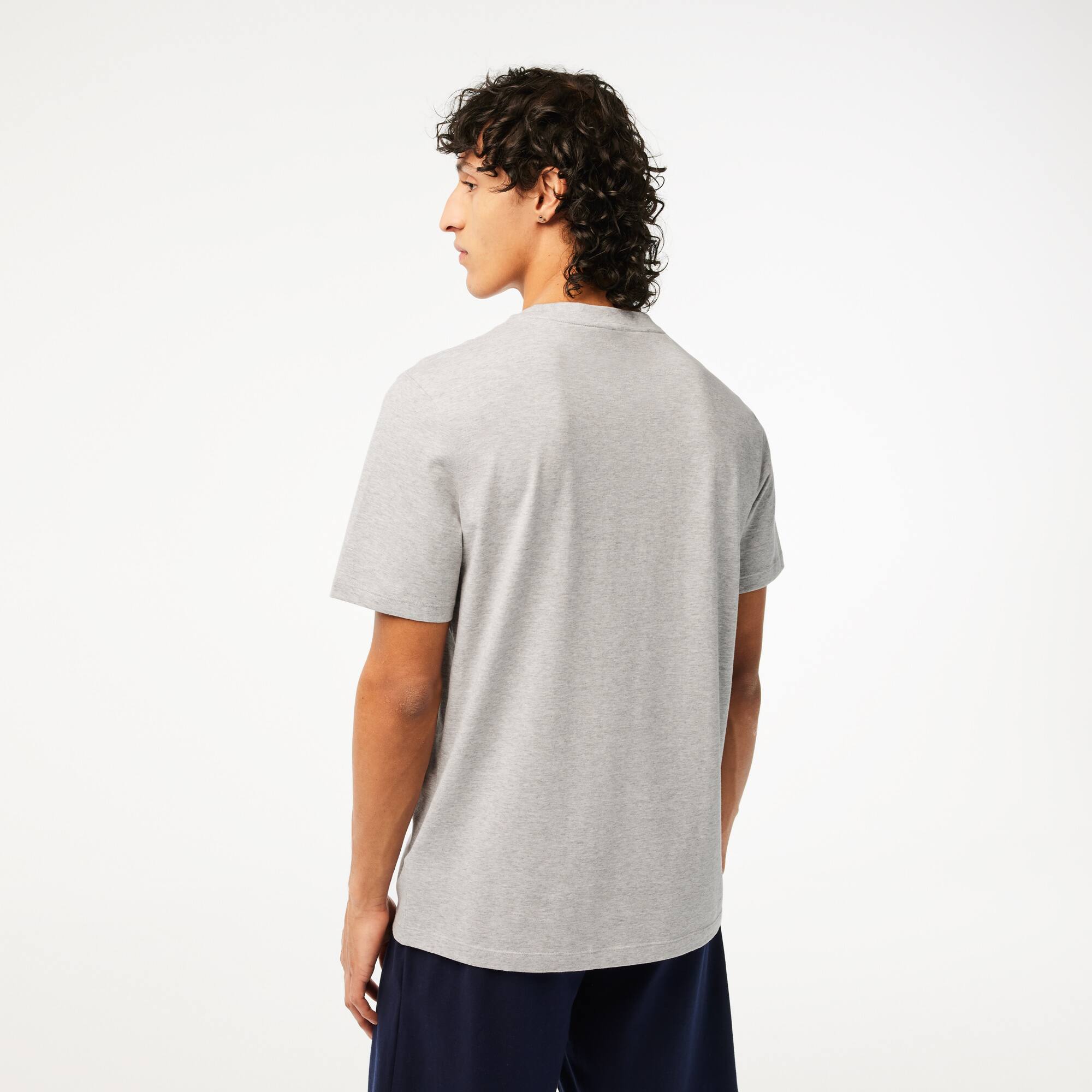 Herren-Pyjama Oberteil aus Baumwolle Loungewear - Grau - Lacoste - Herren