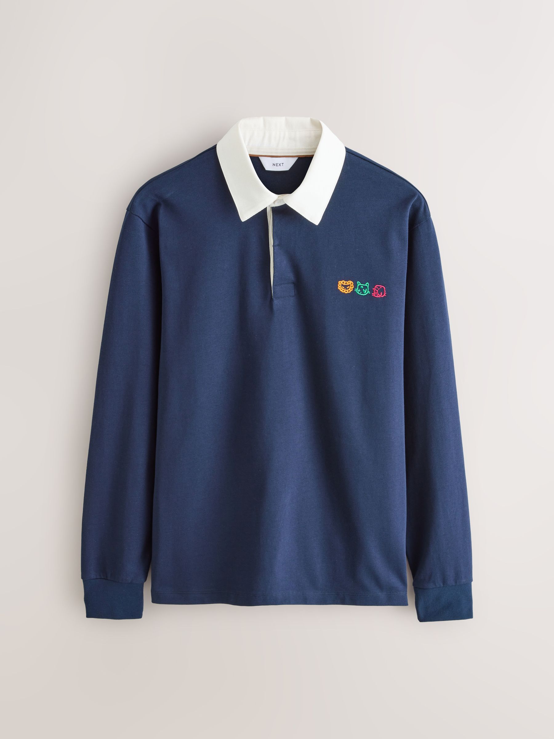 Marineblauwe Tot Cat-licentie - Rugbyshirt