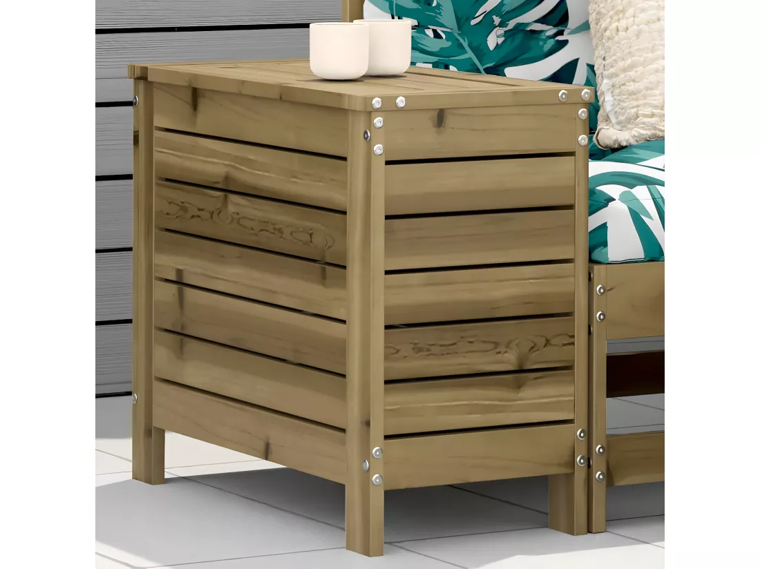Repose-pied de jardin 62x31,5x52 cm bois de pin imprégné