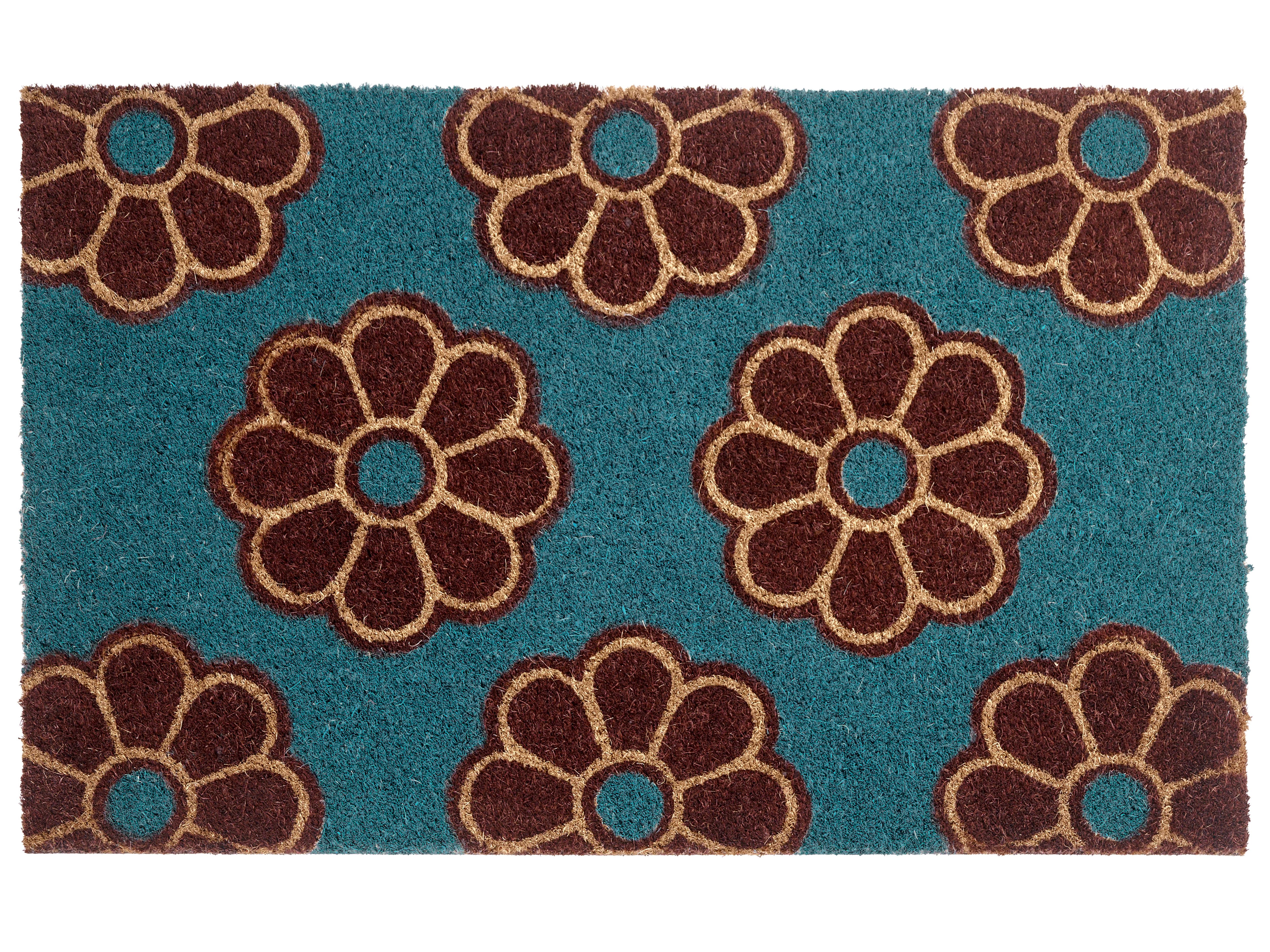 Deurmat KULIK Blauw 50 x 80 cm Bloem Kokos