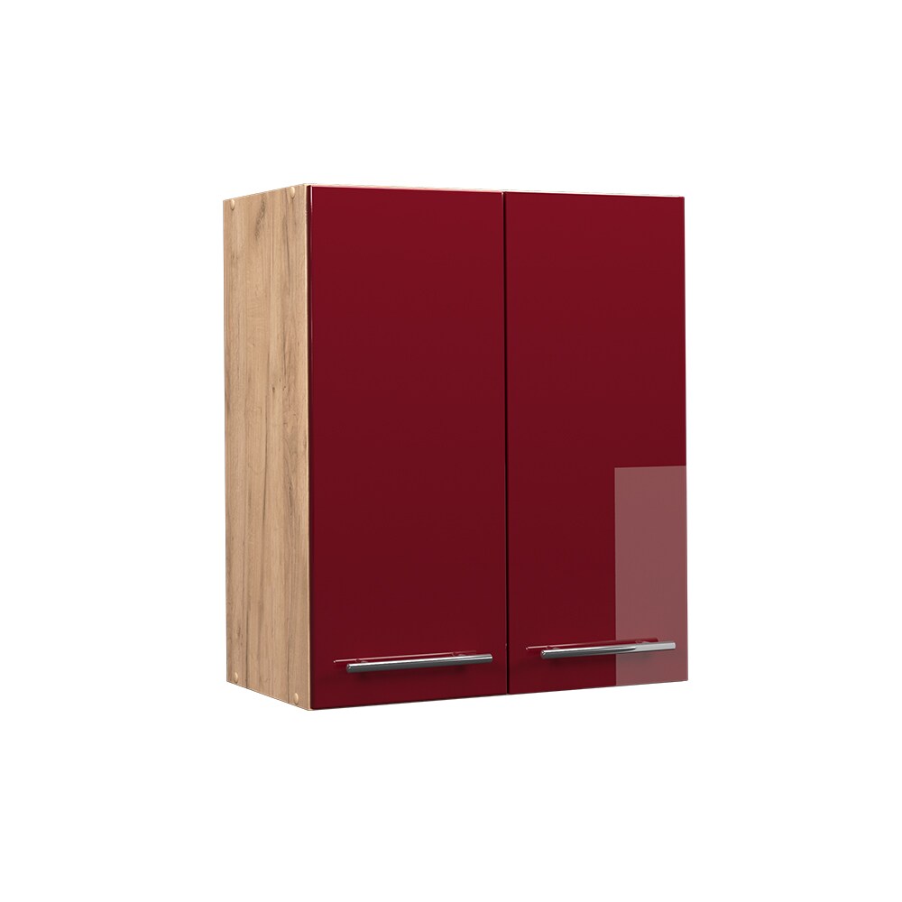 Vicco Hängeschrank Küchenschrank Küchenmöbel Fame-Line Eiche Rot Bordeaux modern 60 cm Küche Einbauküche Hängeschrank Drehtür Einlegeboden Küchenzeile Hochglanz