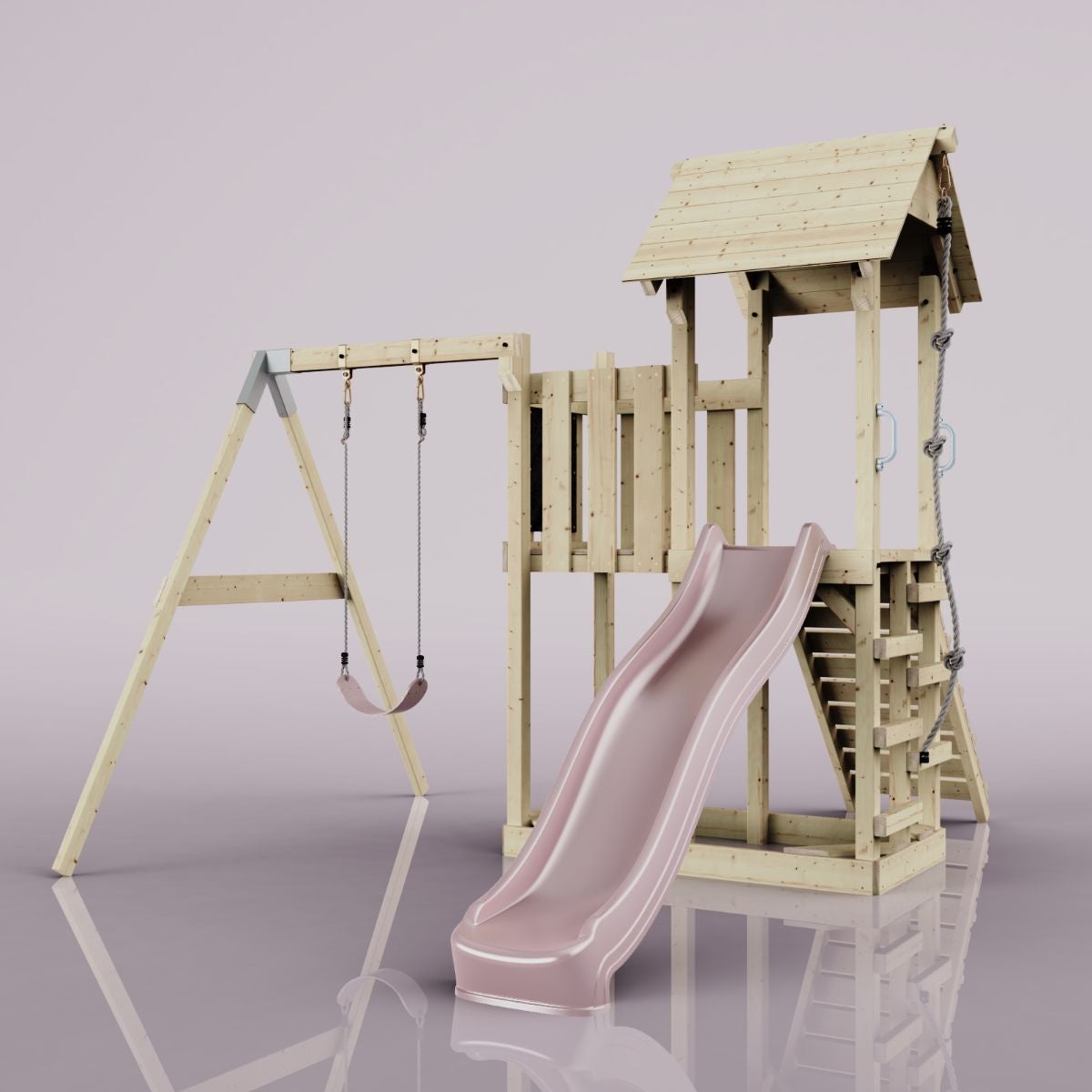 PolarPlay Bergen houten speeltoren in roze