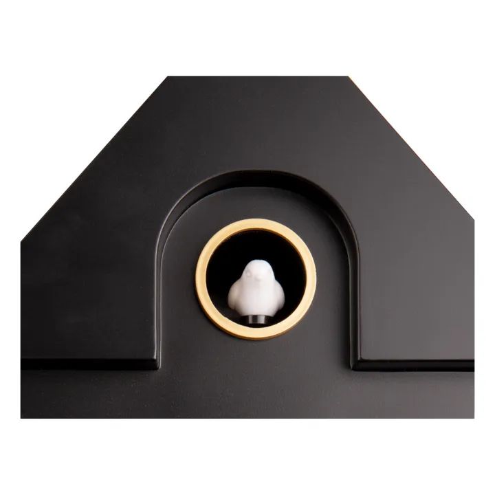 Present Time Horloge à pendule Modern Cuckoo | Noir