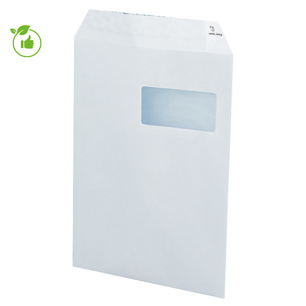 Pochettes vélin avec fenêtre 229 x 324 mm, coloris blanc, carton de 250