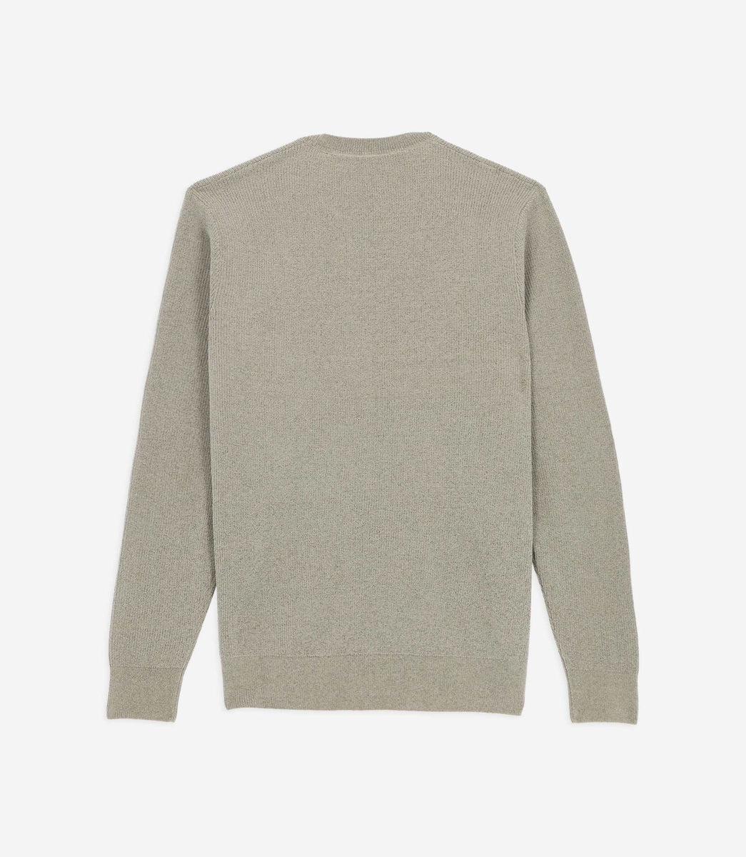 Pull col rond maille chenille vert BONILLE