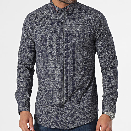 Chemise Manches Longues Bleu Marine