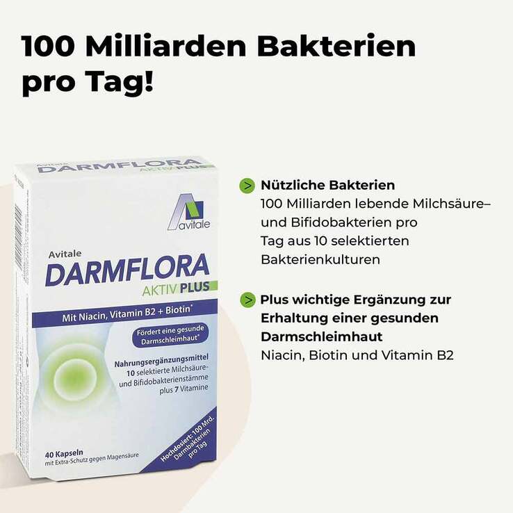 Darmflora Aktiv Plus 100 Mrd.Bakterien + 7 Vitamine, 40 St