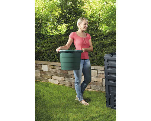GARANTIA ronde tuinmand, 45 L, kunststof, Ø 49 cm x 38 cm, groen