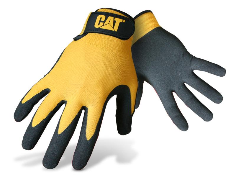 CAT Arbeitshandschuh Nitril, L, Gelb/Grau, 1 Stück Handschuhe Nitril