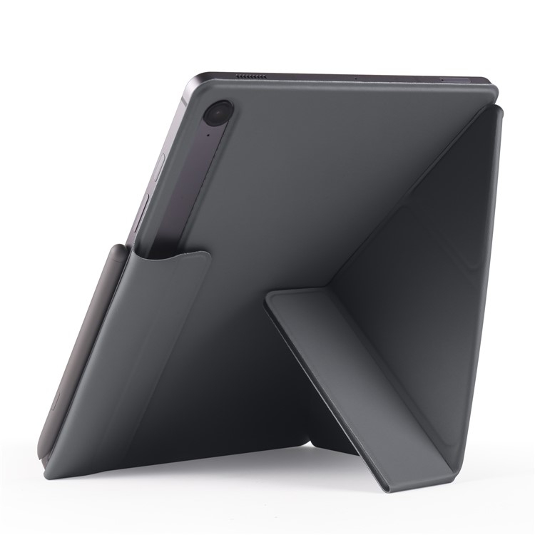 Samsung Galaxy Tab S10 Lite / S10 FE / Tab S9 FE / Tab S9 Smart Cover Leder Tasche Schutzhülle Magnetcover Origami Flip Case - Schwarz