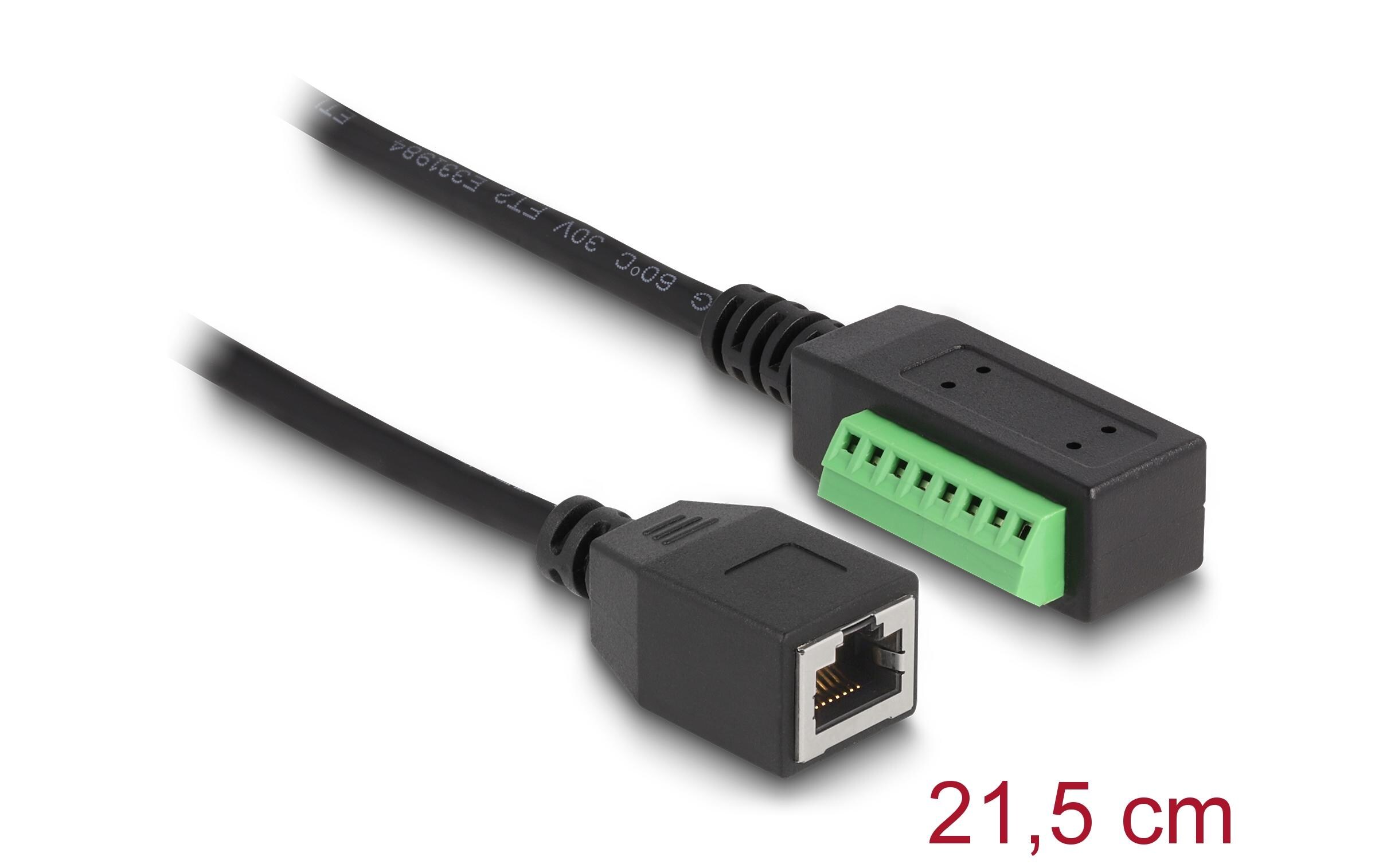 Terminalblock - RJ45 Kabel 1 StückDelock RJ45 Kabel Cat.5e Buchse zu Terminalblock Adapter 21.5 cm