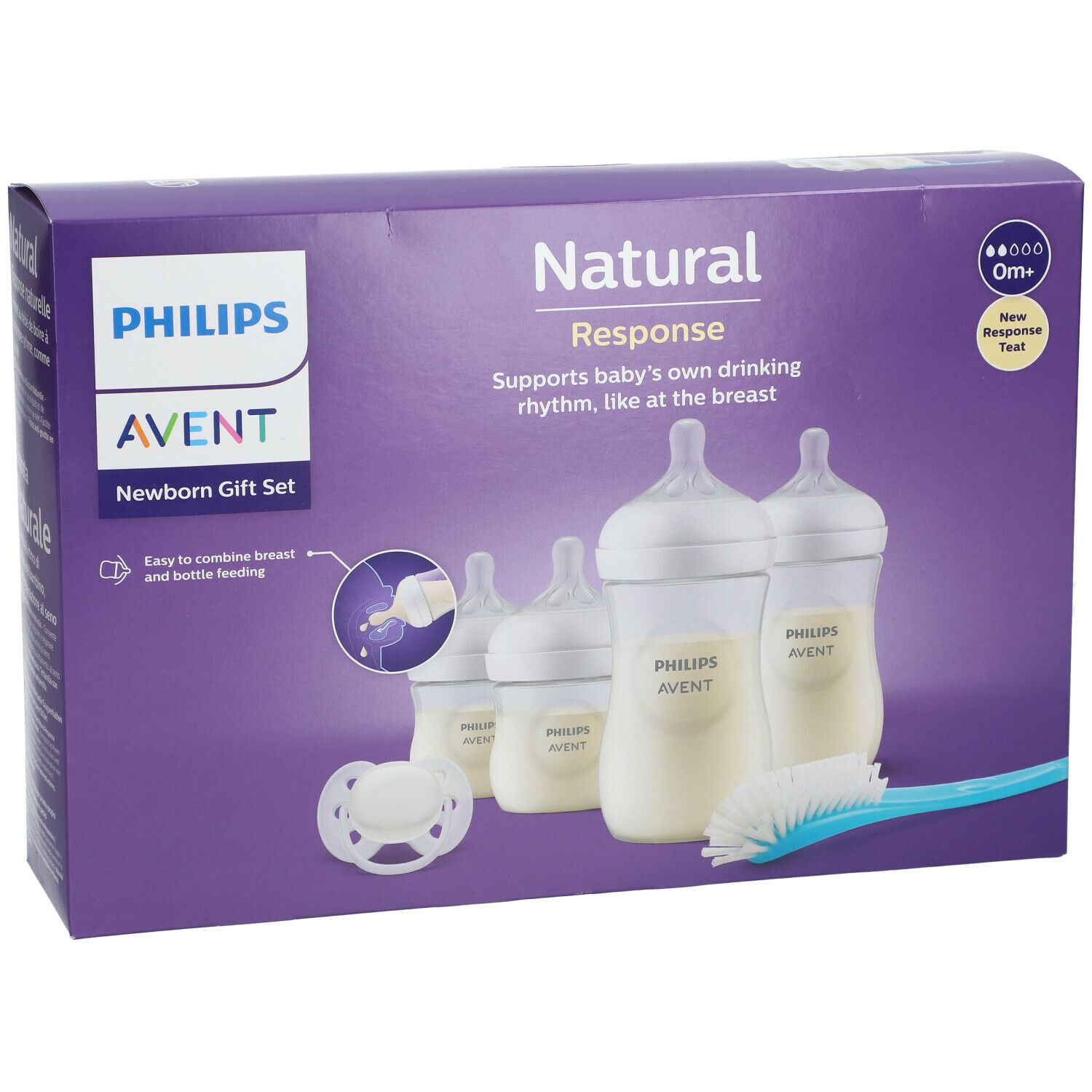 Philips Avent Babyflaschen Natural Response, Geschenkset für Neugeborene – 4 Babyflaschen