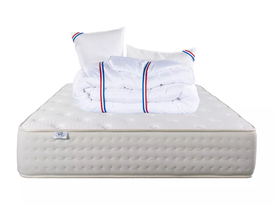 Matelas 180x200 cm, Purlux, 26cm latex + 2 Oreillers + Couette