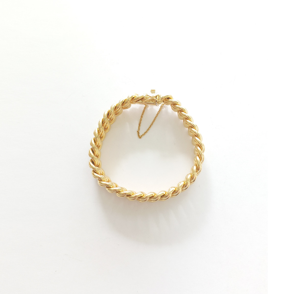 Bracelet d'occasion or 750 jaune maille américaine 18 cm