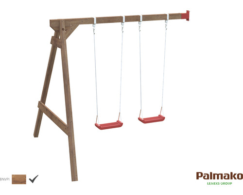 Schommelverlenging Palmako Jesper 240 x 210 cm bruin hout bestaande uit 2 plankschommels
