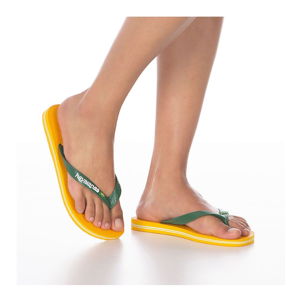 Havaianas BRASIL LOGO - Tongs pop yellow