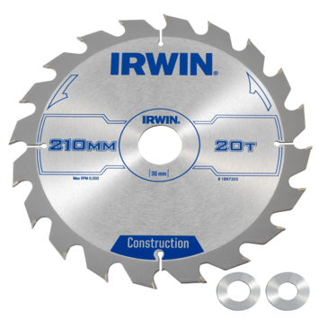 Irwin cirkelzaagblad 210x30,20&16 mm 20t