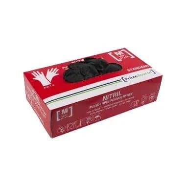 Handske Engangs Prime Source STANDARD str M uden Pudder Nitril AQL 1.5 Sort,100 stk/pk