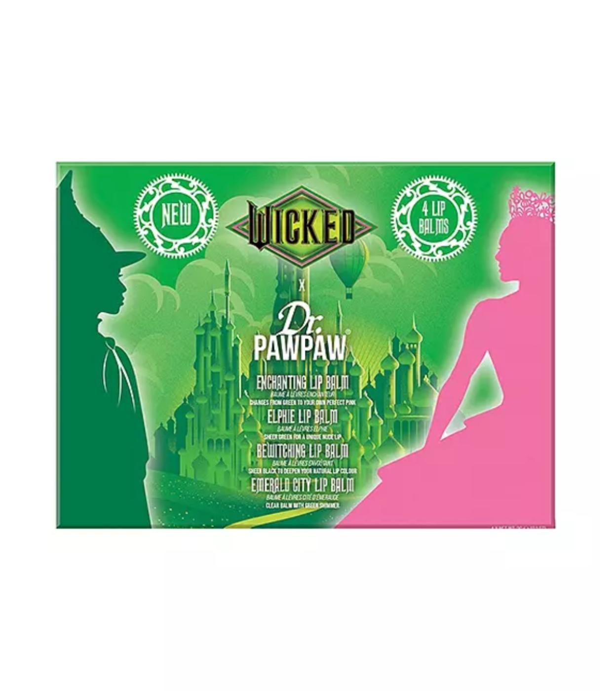 Dr. Paw Paw - *Wicked* - Conjunto de 4 protetores labiais - Elphaba Lip Balm Collection