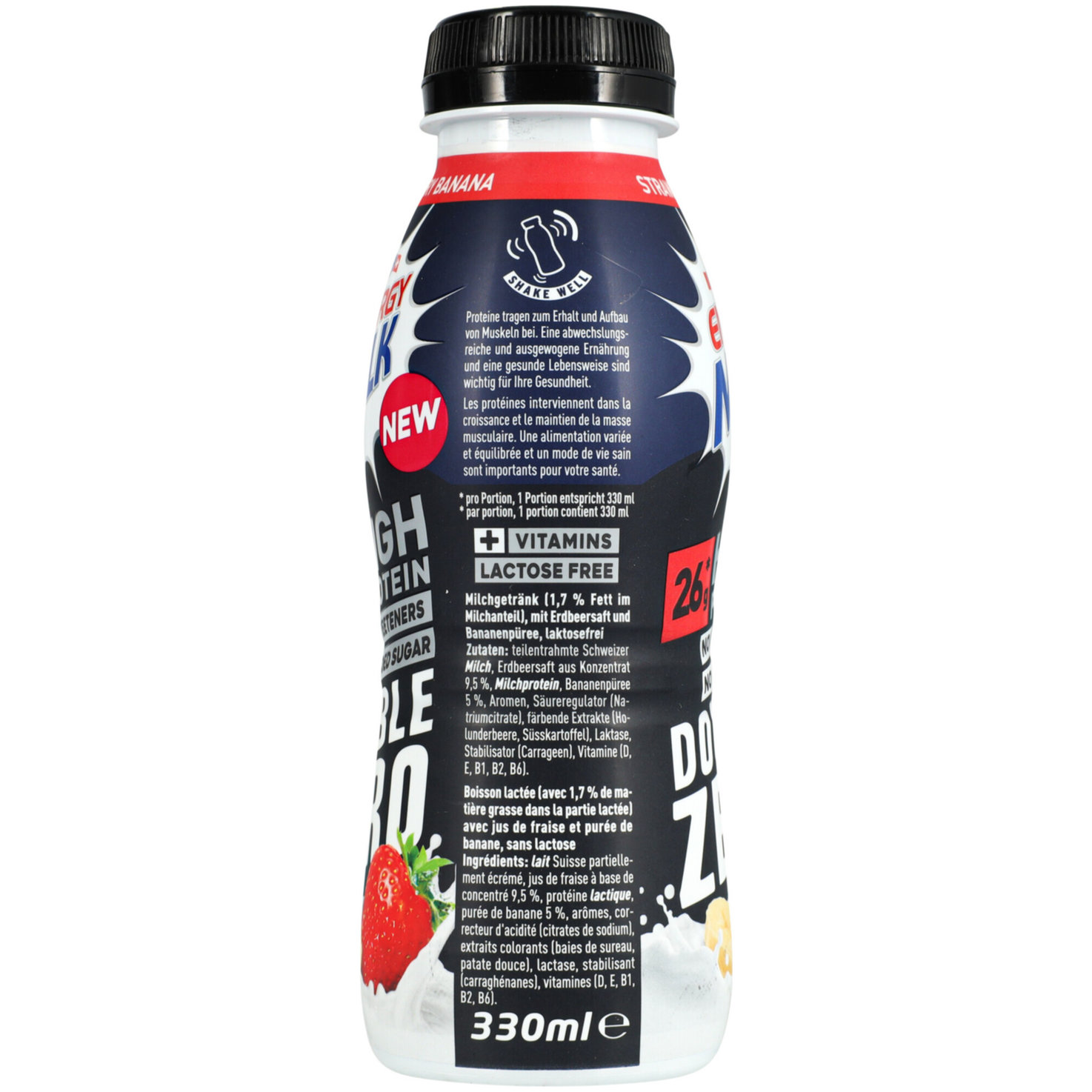 Emmi Energy Milk High Protein Double Zero Erdbeere -Banane