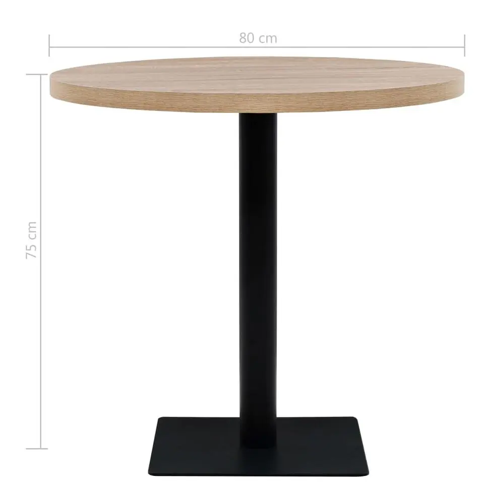 vidaXL - Eetkamertafel - Beige - MDF - Ø 80 x 75 cm