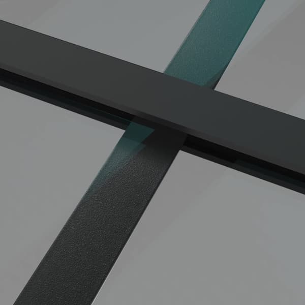 vidaXL Innerdør 93x201,5 cm svart ESG glass og aluminium