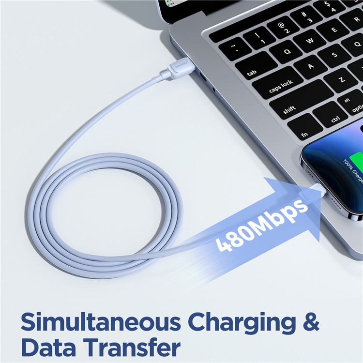 (1.2m) 2.4A USB A auf Lightning Ladekabel Silikon Datenkabel - Blau