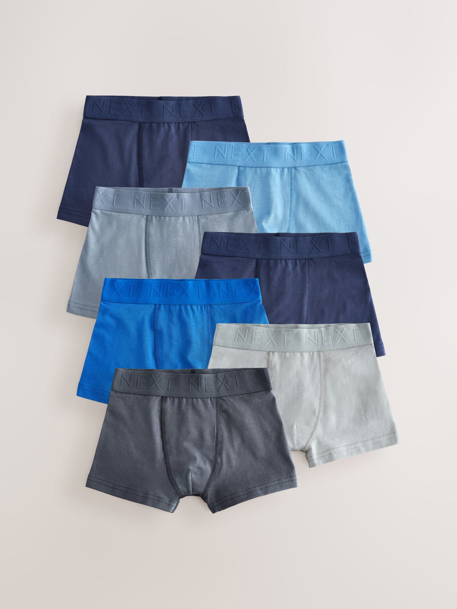 Blauw/grijs - Verpakking van 7 trunks (2-16jr)