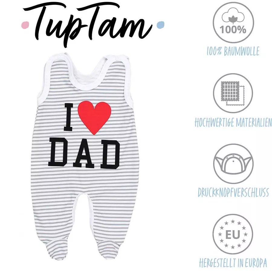 TupTam Unisex Baby Strampler mit Spruch grau