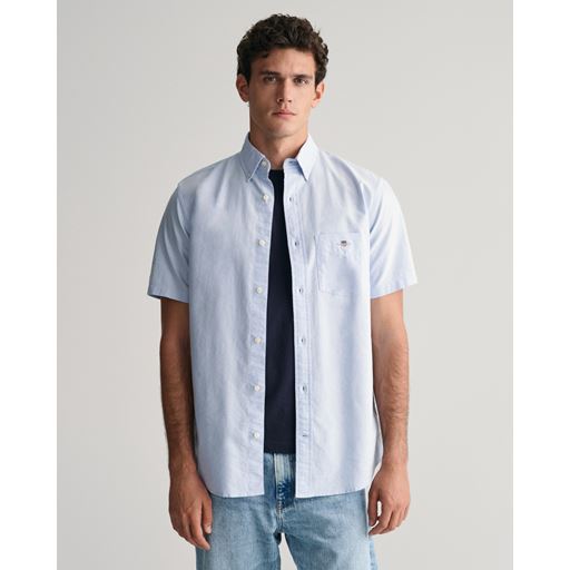 GANT Regular Fit Oxford Skjorte, Light Blue, L