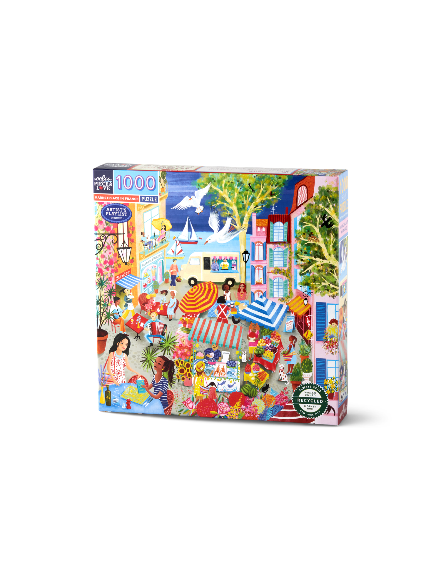 Marketplace in France puslespil 1000 brikker | Papir. 58 x 58 cm. | Multi | Eeboo