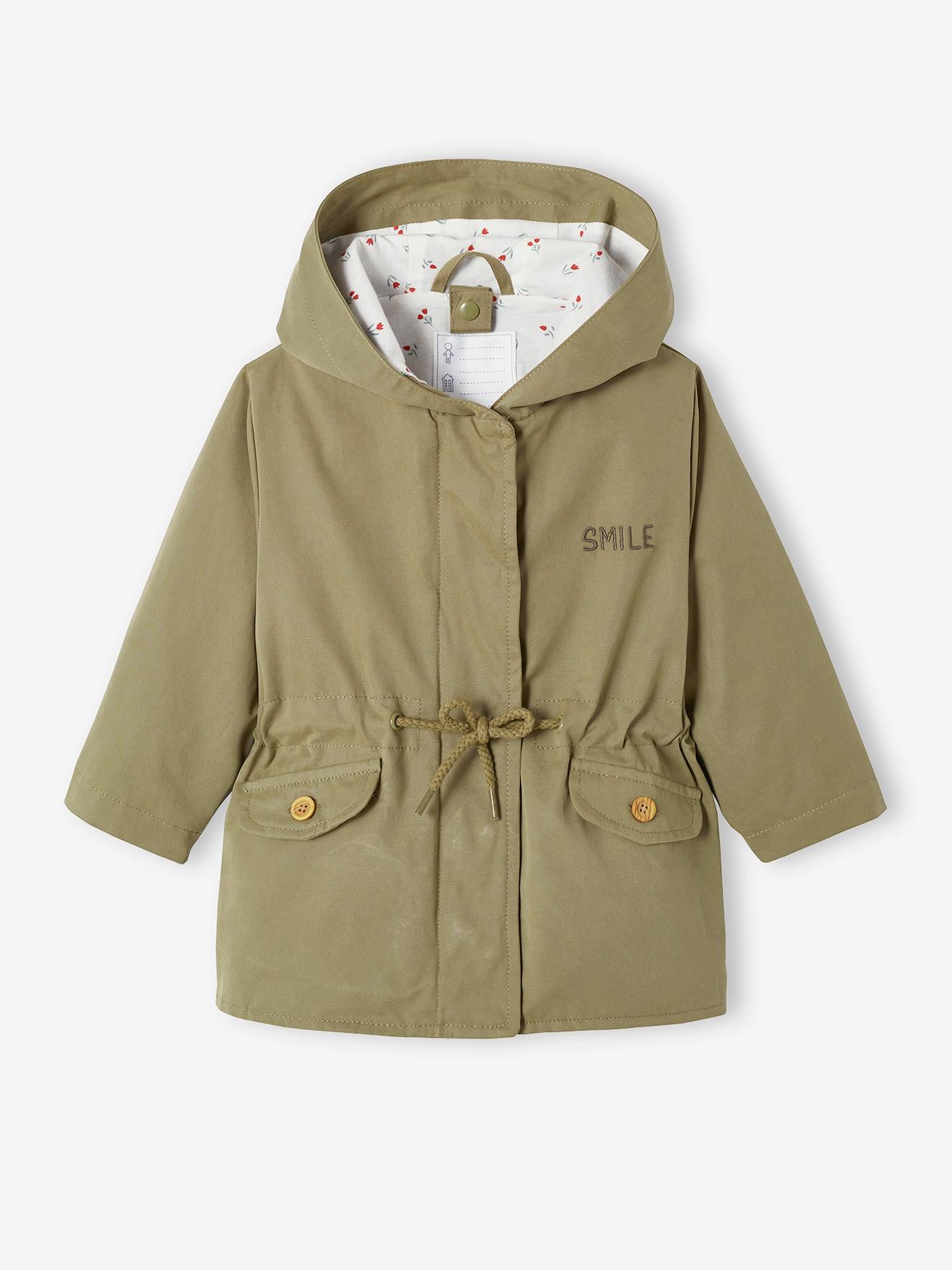 Parka 3 em 1 com jaqueta removível para bebê, cáqui