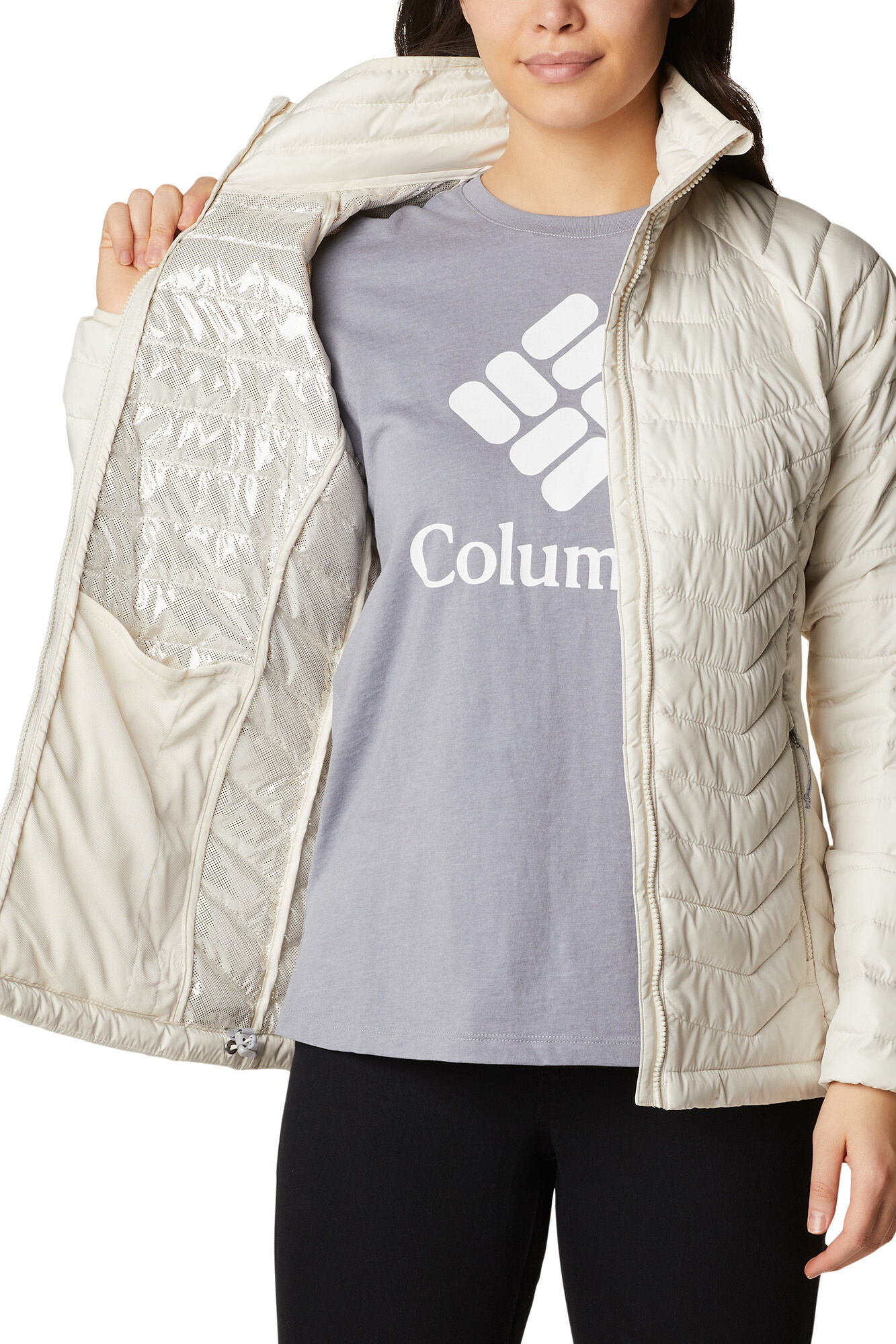Jaqueta com capuz Columbia Powder Lite™ - Bege