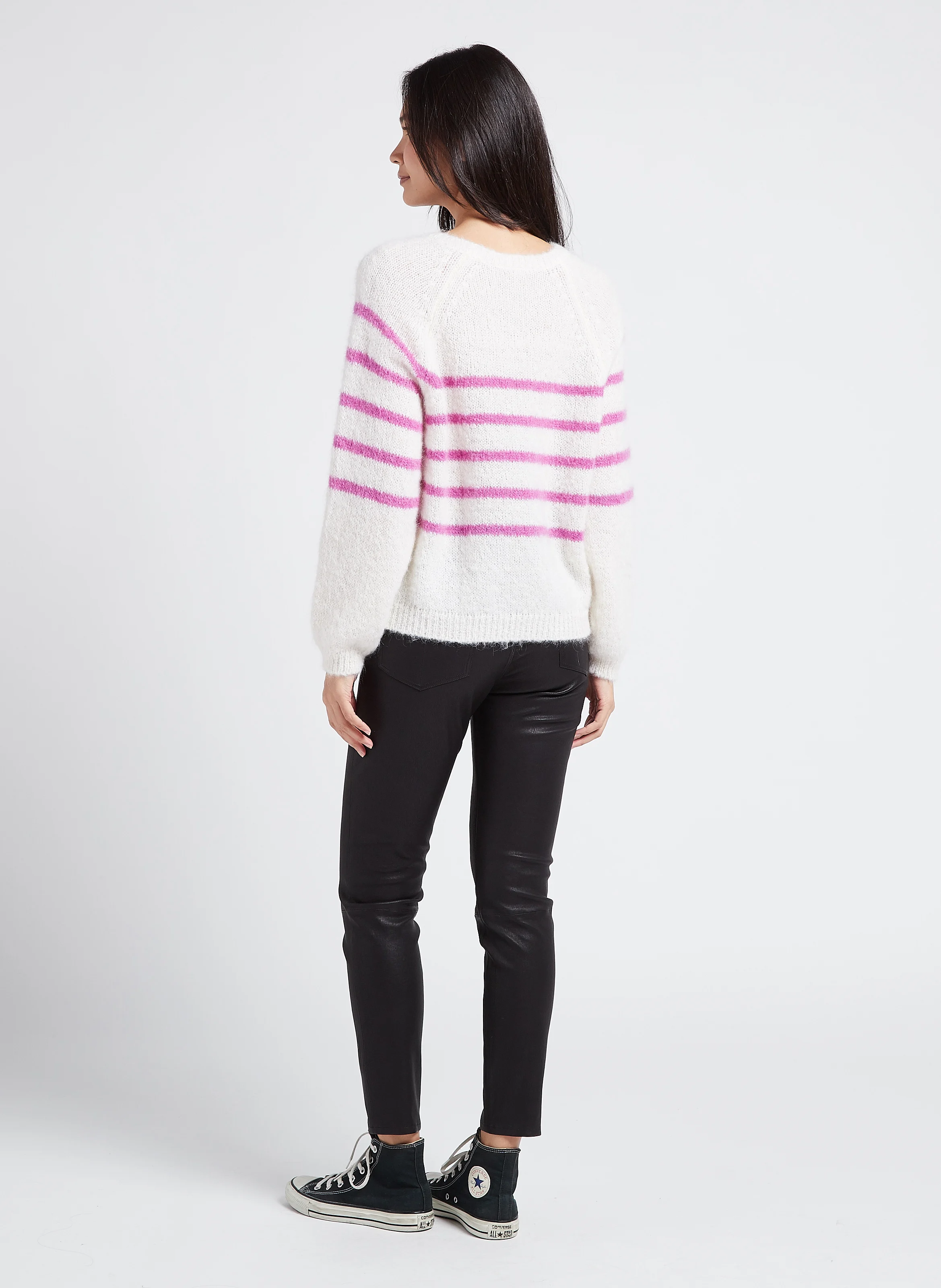 DENVER - Pantalon slim en cuir | Noir
