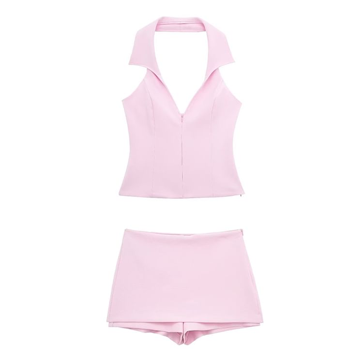 SugaYuja - Halterkraag Tanktop / Skort / Set