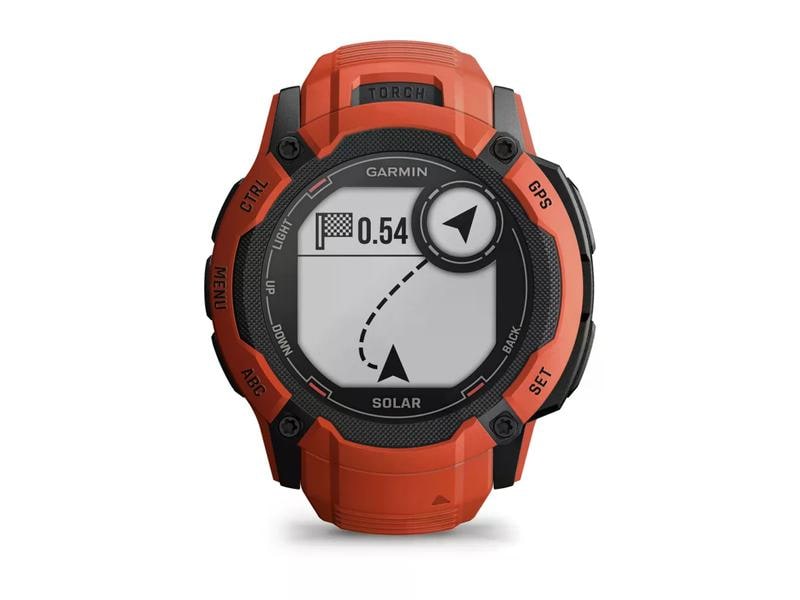 GARMIN Sportuhr Instinct 2X Solar Flame Red Multisport-Smartwatch