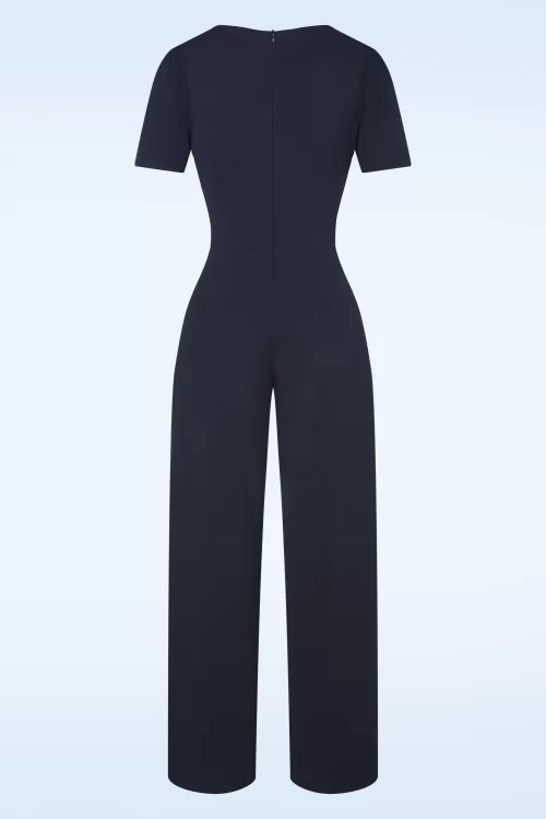 Vintage Chic for Topvintage Evelynn jumpsuit in marineblauw