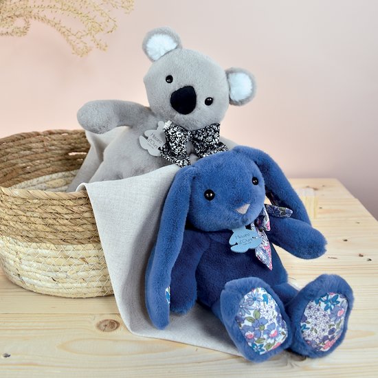 Copains Câlins Peluche Lapin   Bleu        25 cm   de               Histoire d'ours